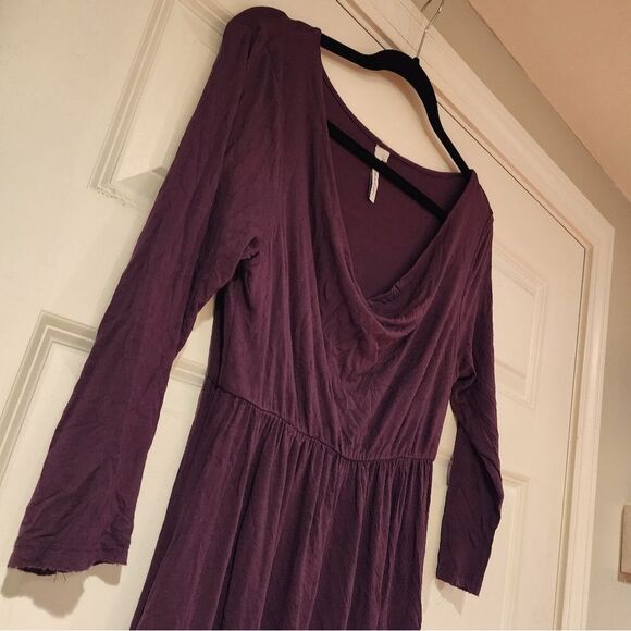Michael Stars stretchy purple midi dress with pockets Size 2 - Picture 2 of 4